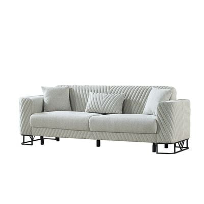 Elegance 3-Seater Fabric Sofa - Grey - With 2-Year Warranty